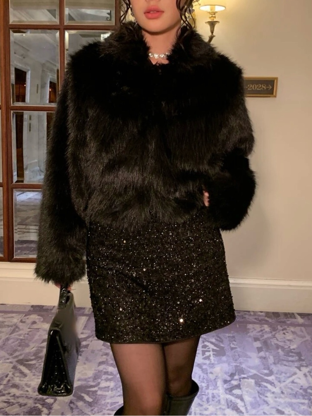 Black Sequin Mini Skirt - Elegant Evening Mini